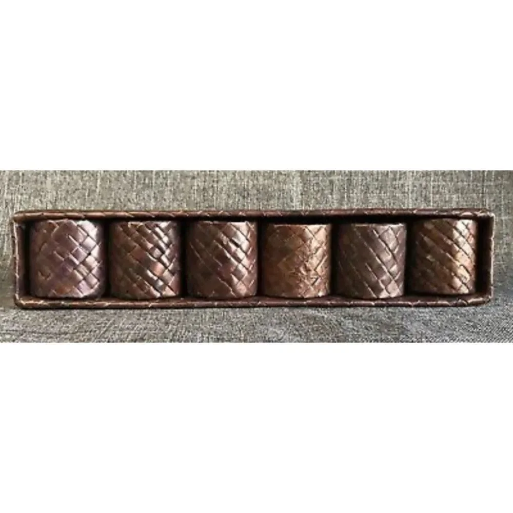Pier One Wicker Woven Napkin Rings / Holder And Storage Container